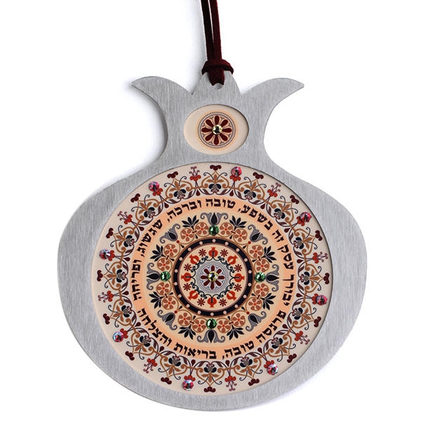 Stainless Steel Pomegranate Business Blessing Wall Hanging - Floral Pomegranates main product photo