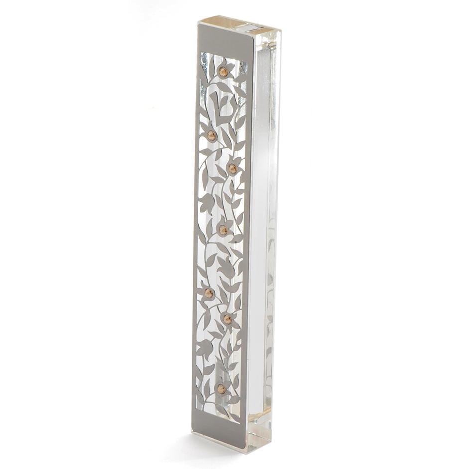 Dorit Judaica Large Acrylic and Steel Mezuzah Case - Tulips main product photo