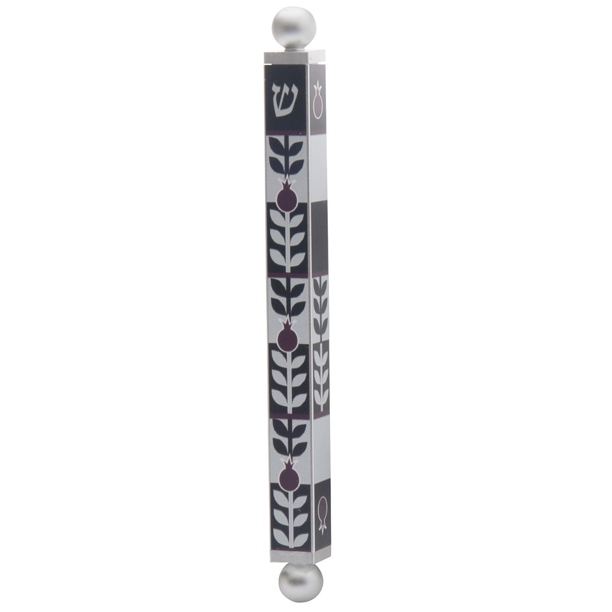 Dorit Judaica Pomegranate Leaves Mezuzah Case with Shin  main product photo