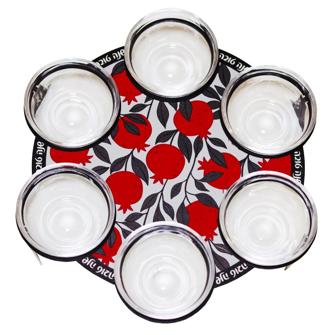 Pomegranate Design Rosh Hashanah Seder Plate by Dorit Judaica main product photo