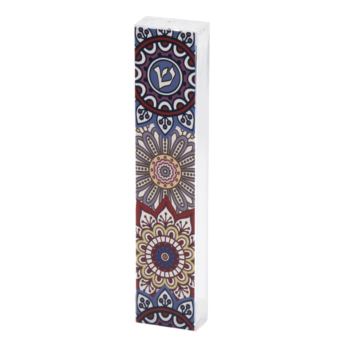 Dorit Judaica Mezuzah Case With Multicolored Mandala Design and Shin main product photo