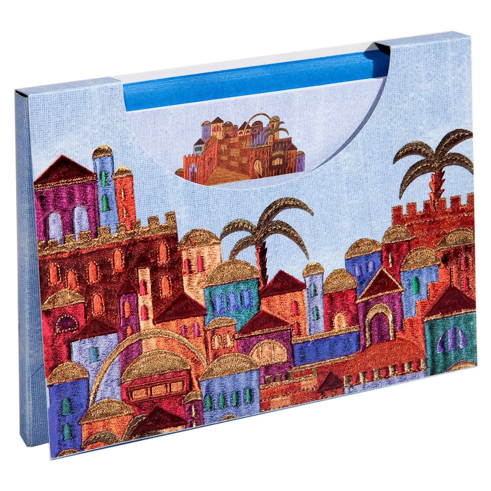 Yair Emanuel 10 Burgundy Jerusalem Notelets With Envelopes main product photo