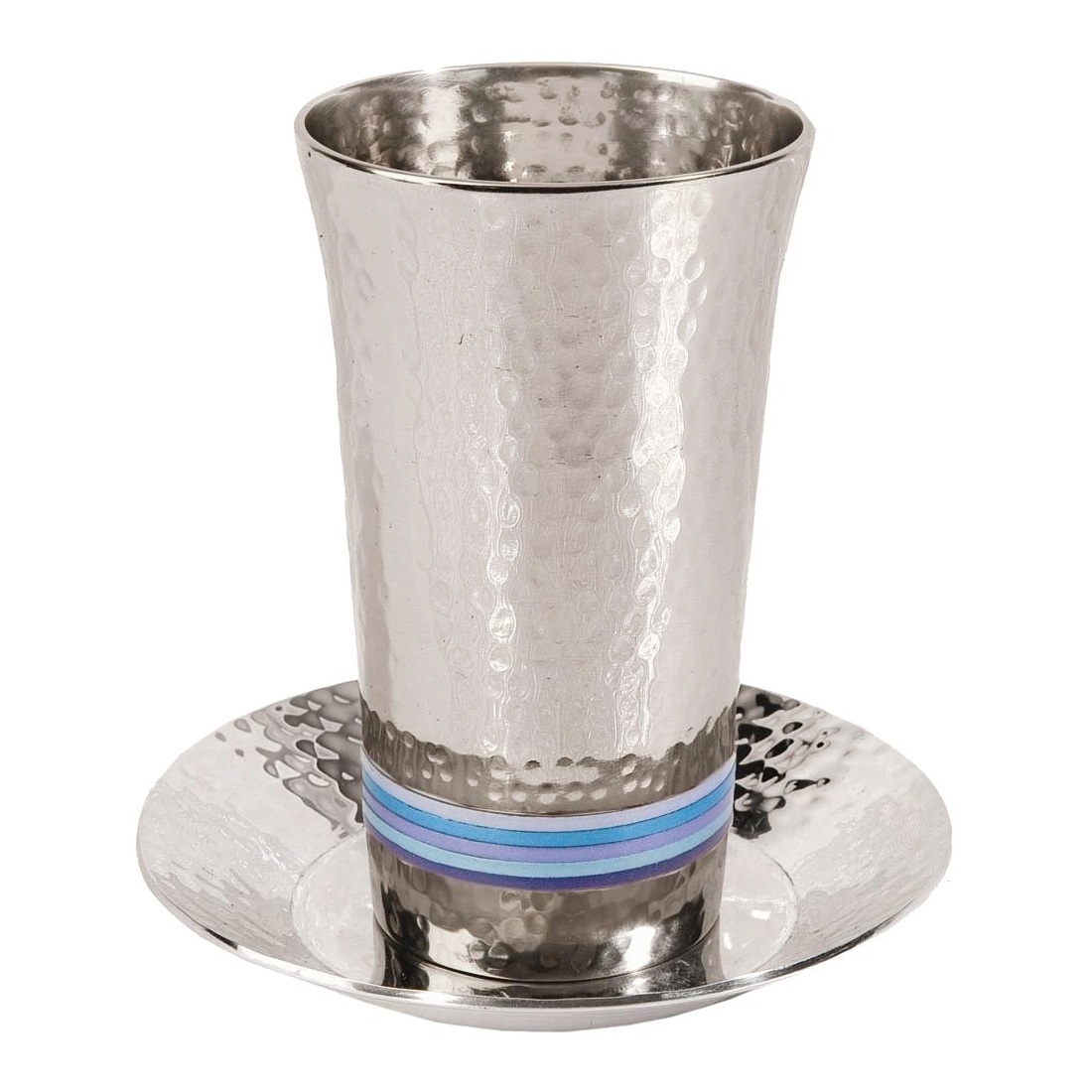 Yair Emanuel Designer Kiddush Cup Set With Hammered Design (Variety of Colors) main product photo