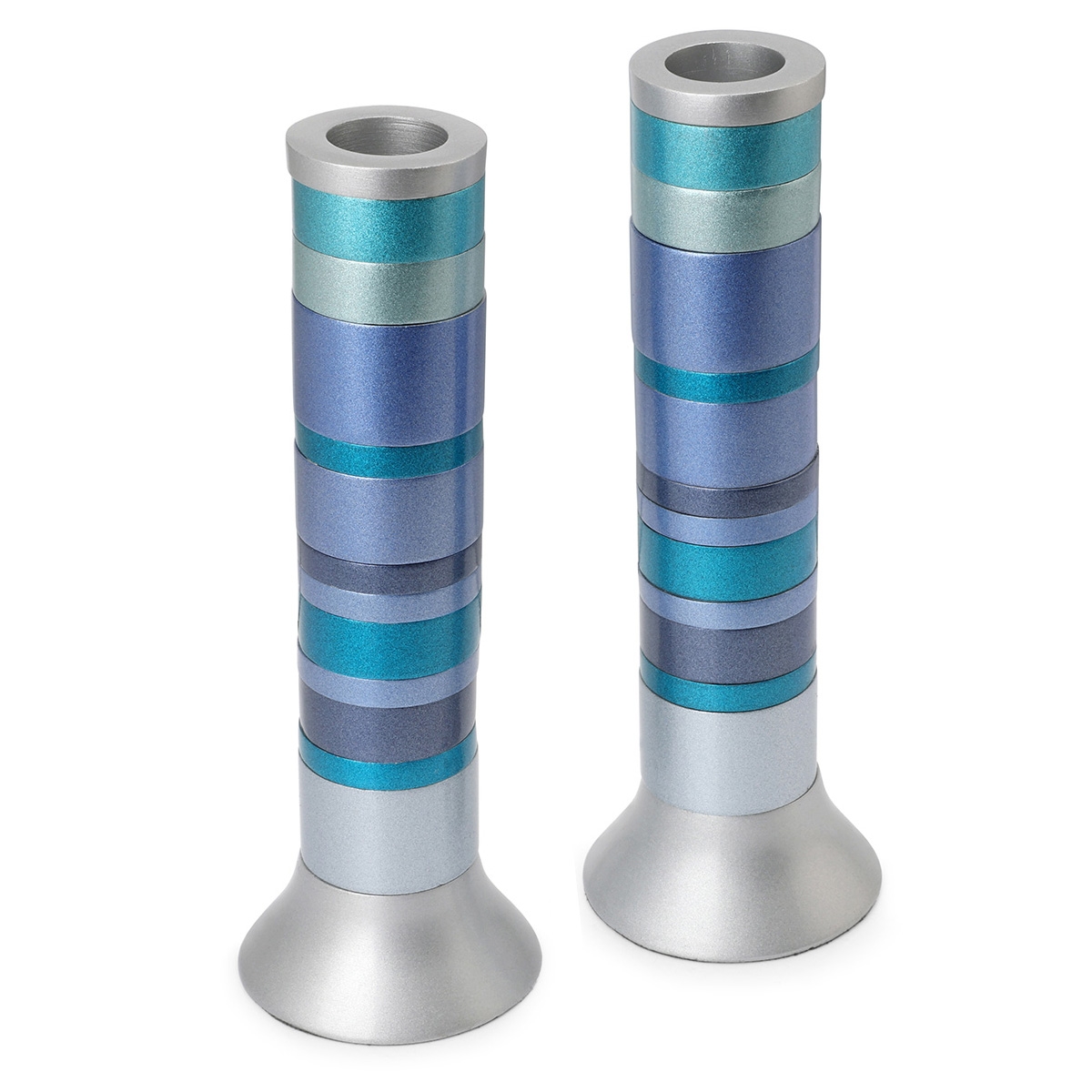 Yair Emanuel Aluminum Stacked Ring Candlesticks - Choice of Colors main product photo