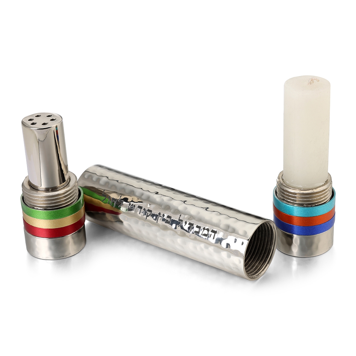 Yair Emanuel Hammered Nickel Travel Havdalah Set (Choice of Colors) main product photo