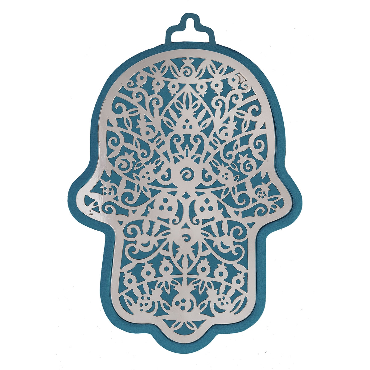 Yair Emanuel Anodized Aluminum Pomegranate Hamsa Wall Hanging (Choice of Colors) main product photo