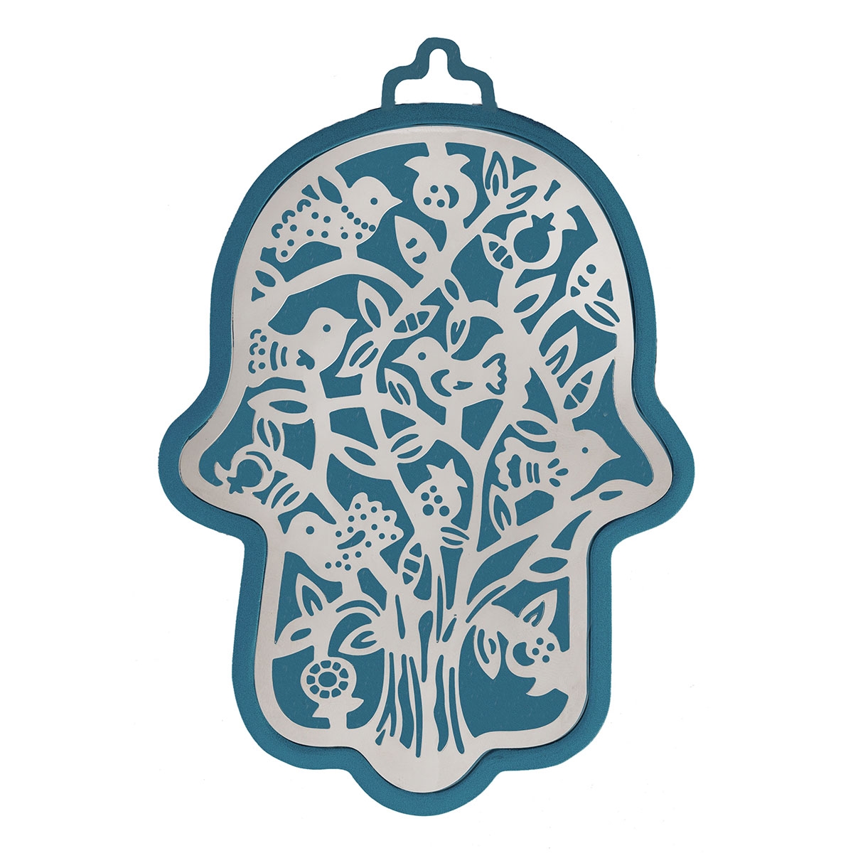 Yair Emanuel Anodized Aluminum Birds Hamsa Wall Hanging (Choice of Colors) main product photo