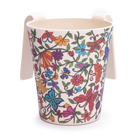 Yair Emanuel Bamboo Washing Cup - Butterflies and Flowers main product photo