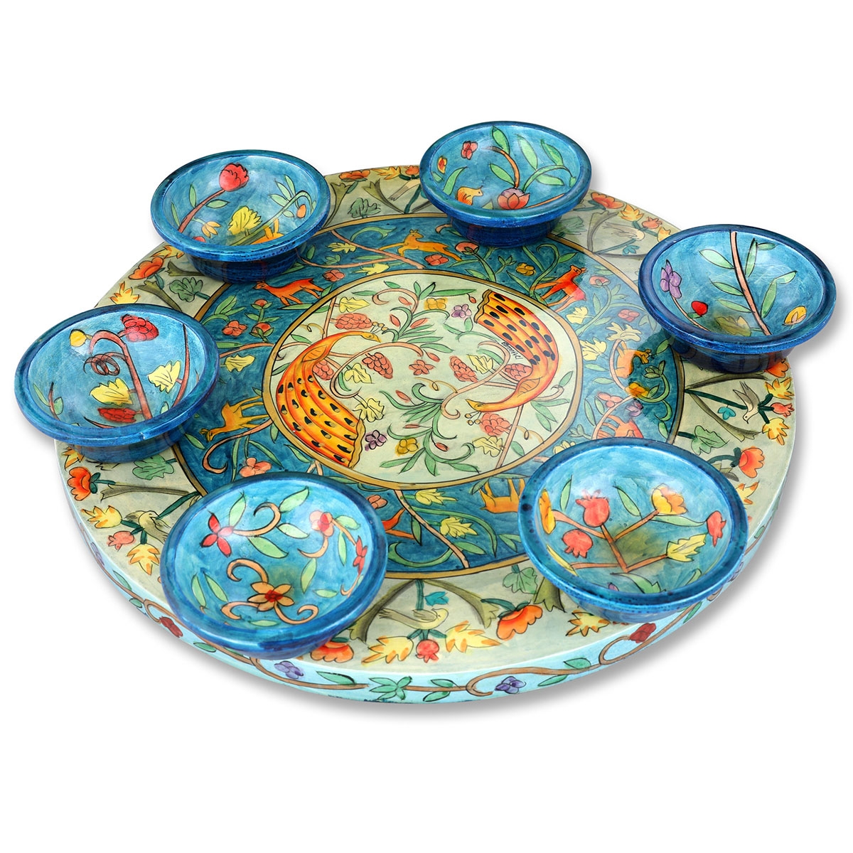 Seder Plate With Peacocks Design By Yair Emanuel main product photo