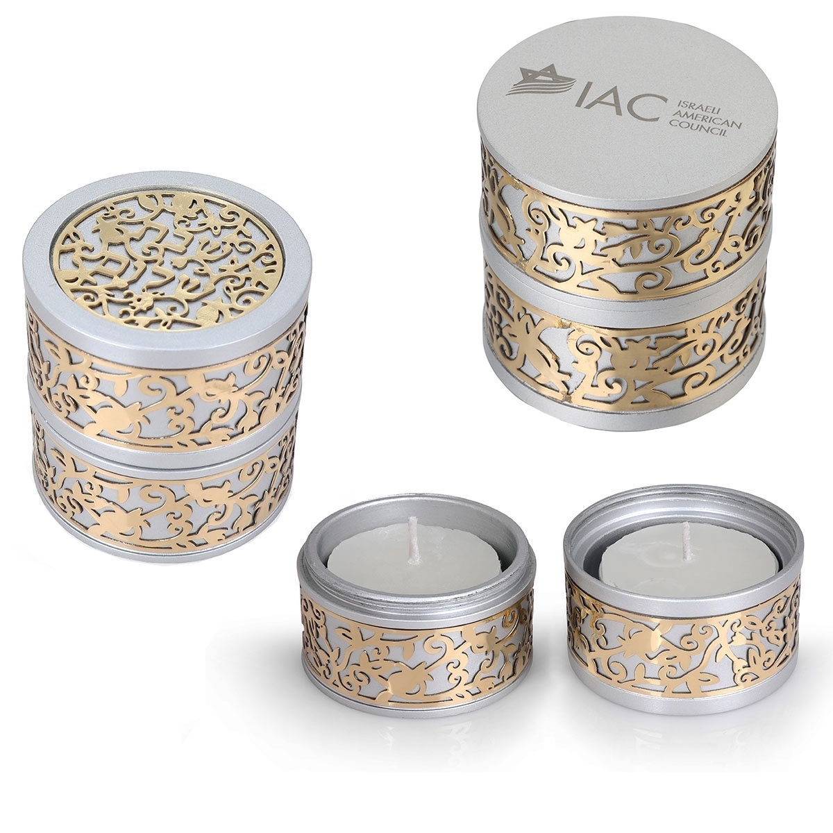 Personalized Travel Shabbat Candle Holders from Yair Emanuel main product photo