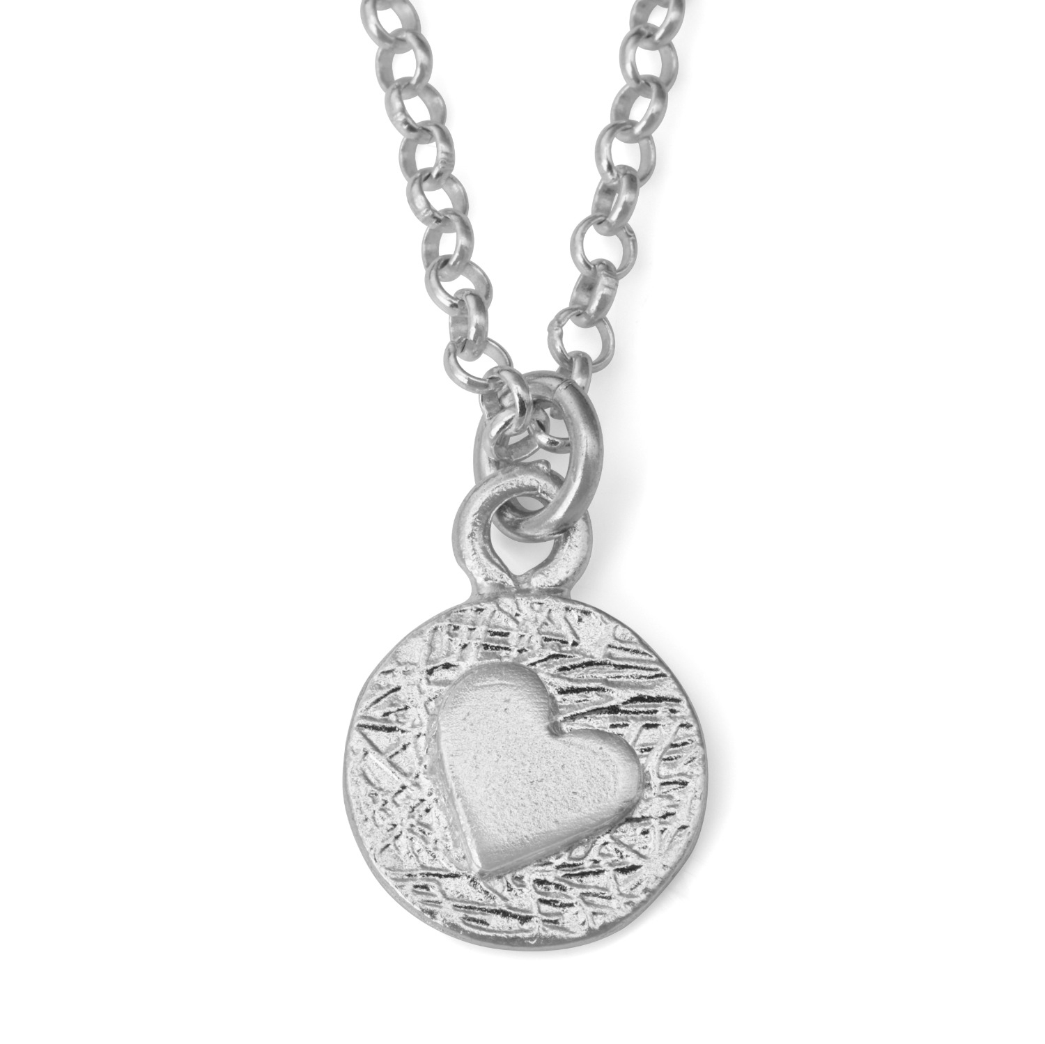 Heart Shaped Sculpted Sterling Silver Pendant Necklace  main product photo