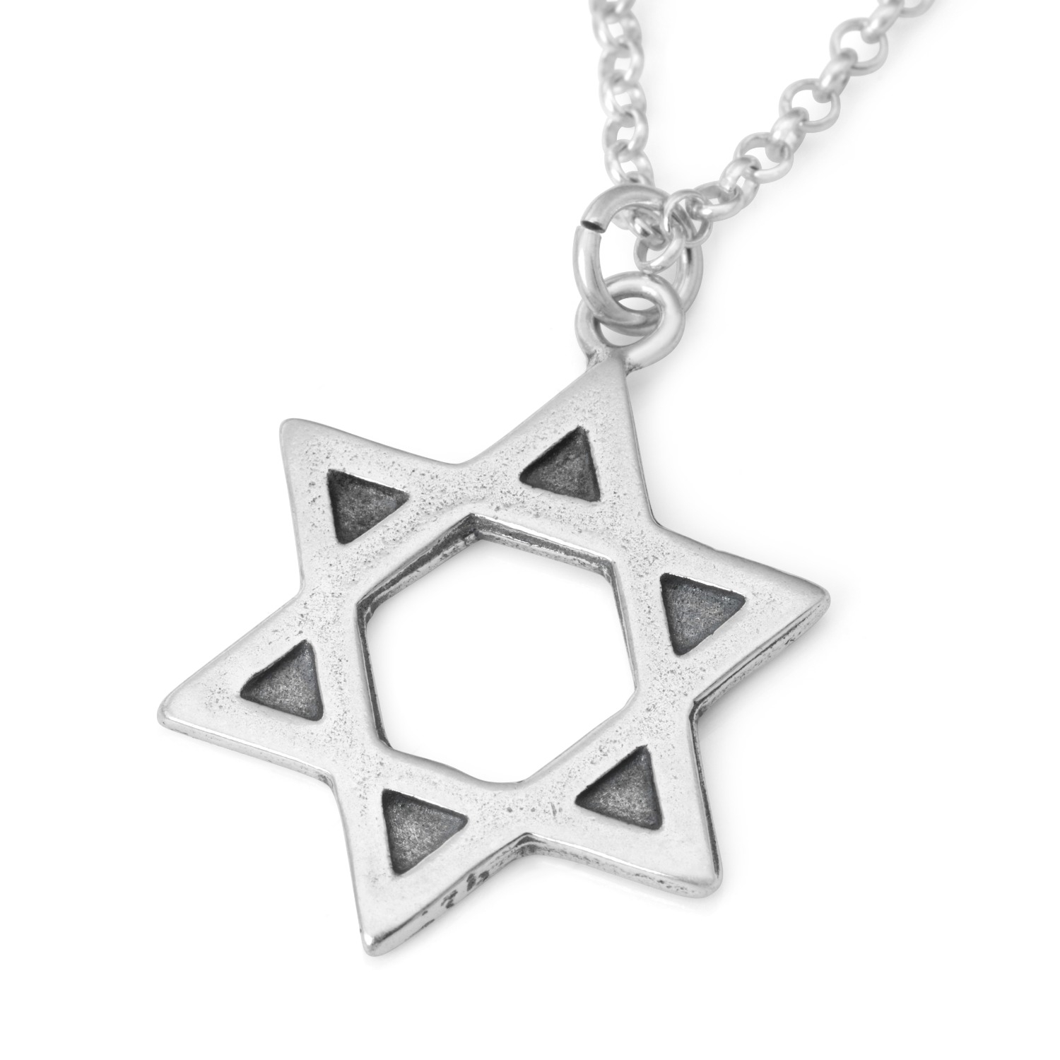 Large Sterling Silver Star of David Necklace for Men main product photo