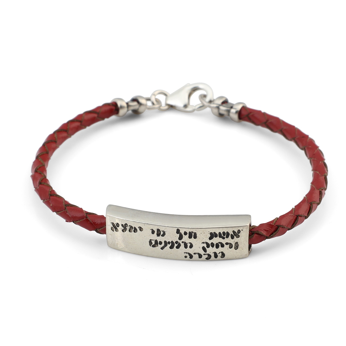 Woman of Valor: Leather and Silver Bracelet main product photo