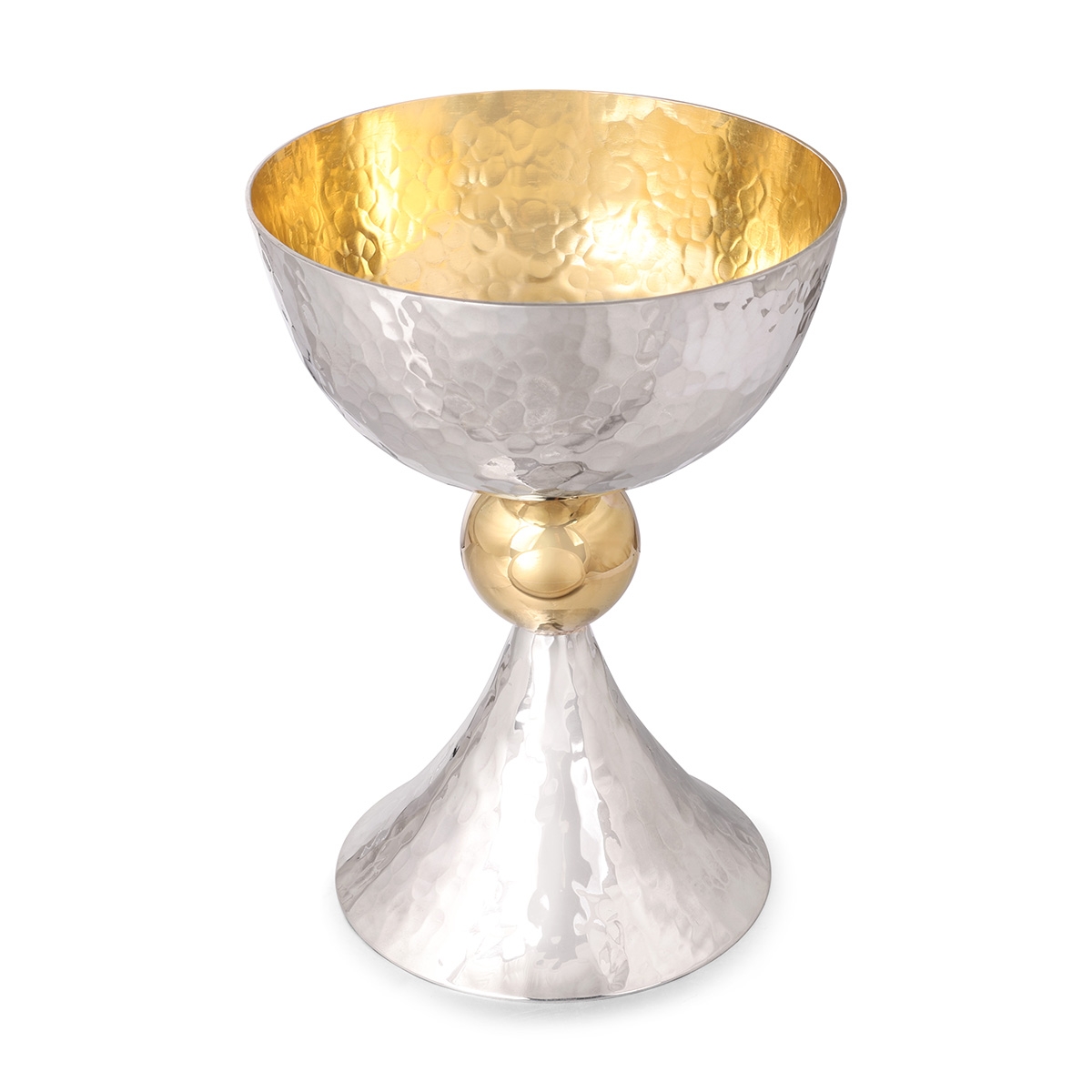 Bier Judaica Deluxe 925 Sterling Silver Kiddush Cup With Hammered Finish main product photo