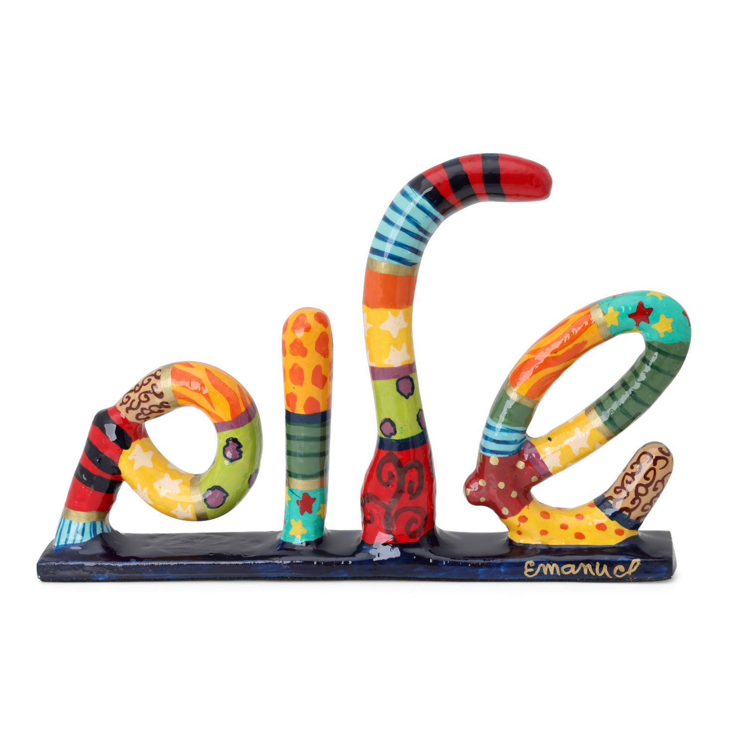 Hand Painted Shalom Sculpture by Yair Emanuel main product photo