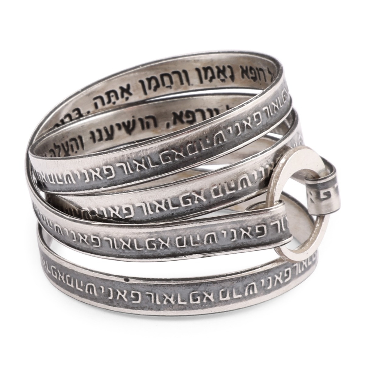 925 Sterling Silver Wrap Ring With Healing Prayers main product photo