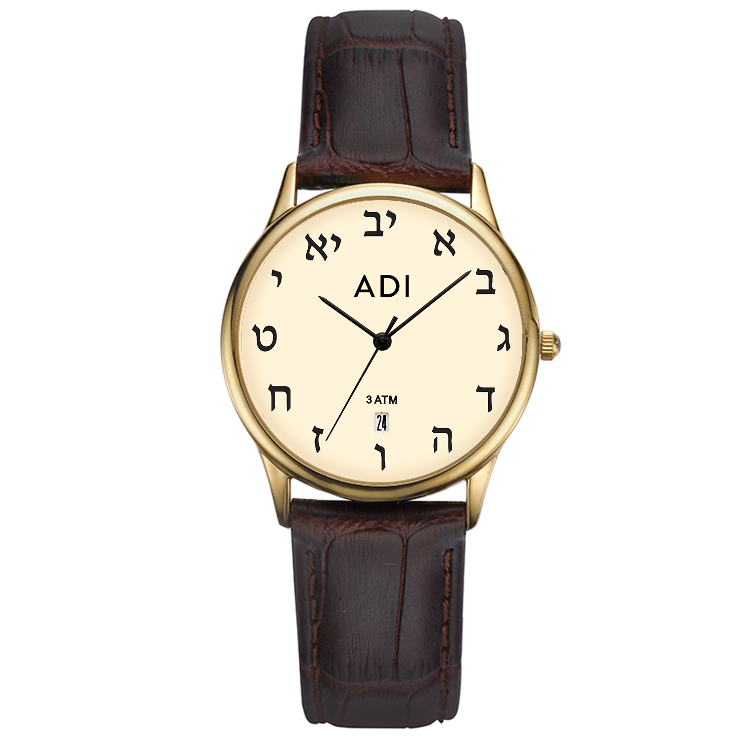 Hebrew Letters Classic Golden Watch by Adi - Unisex main product photo