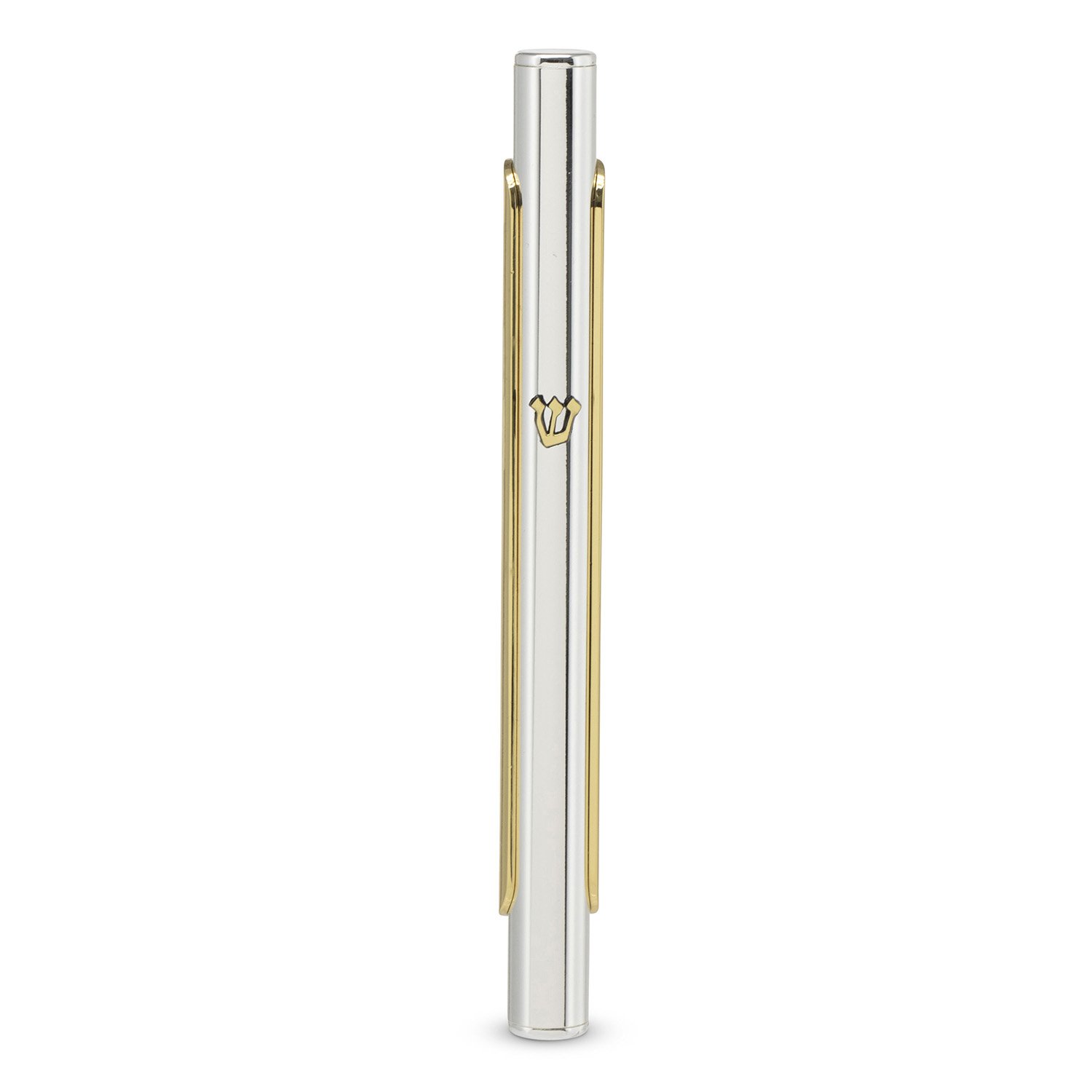 Sterling Silver-Plated Mezuzah with Gold Tones by Hazorfim main product photo