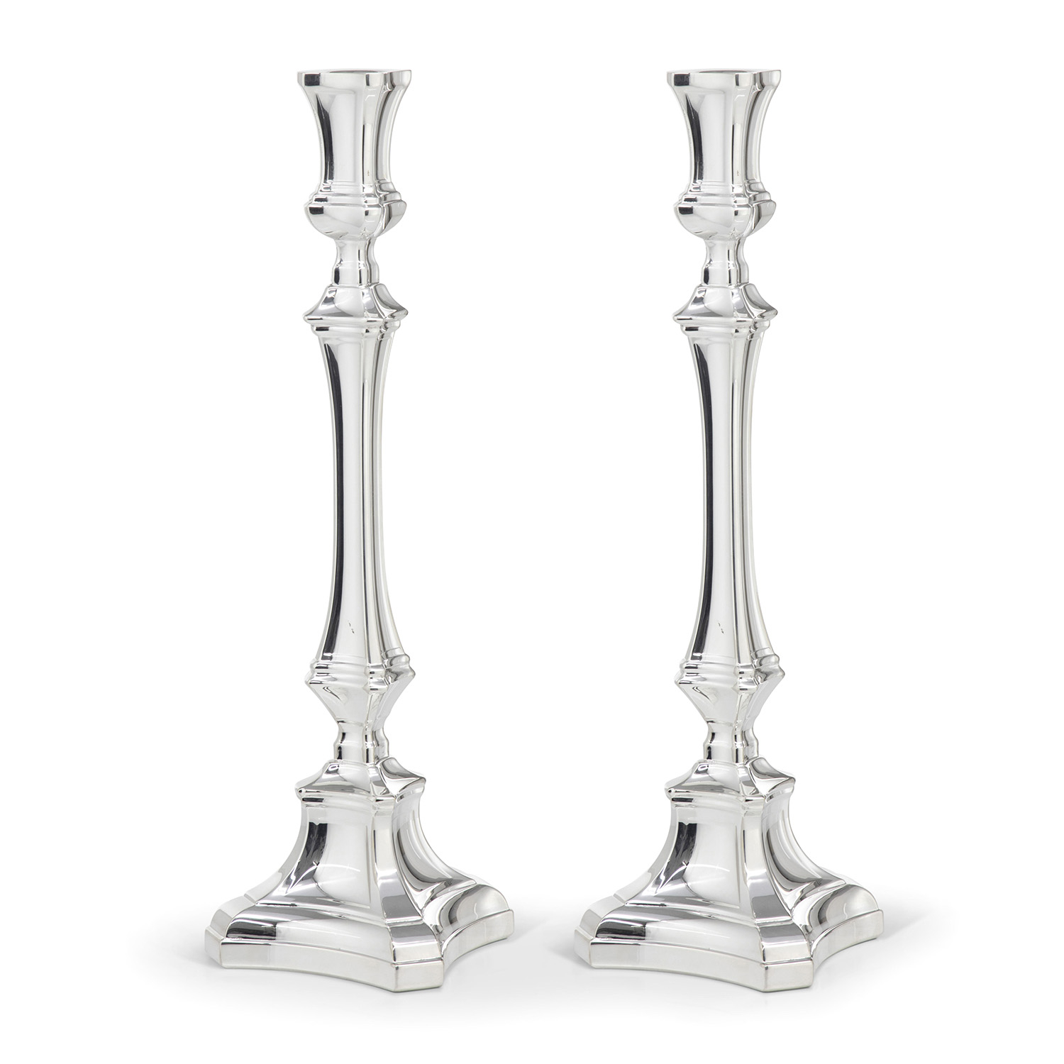 Hazorfim Sterling Silver-Plated Shabbat Candlesticks main product photo