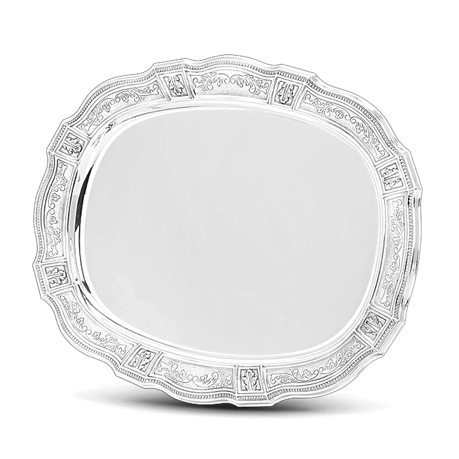 Sterling Silver-Plated Shabbat Candlestick Tray main product photo