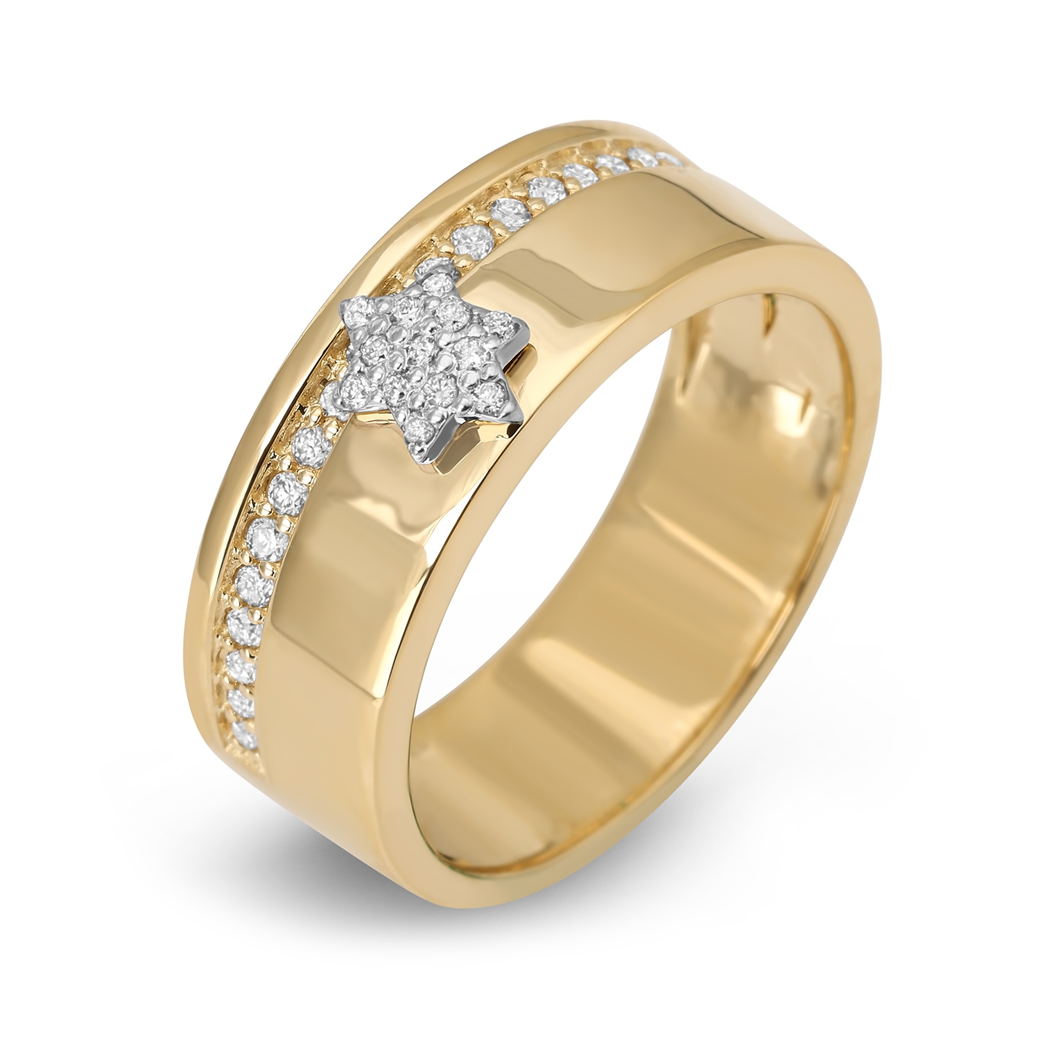 14K Gold Women's Star of David Ring with Diamonds - Color Option main product photo