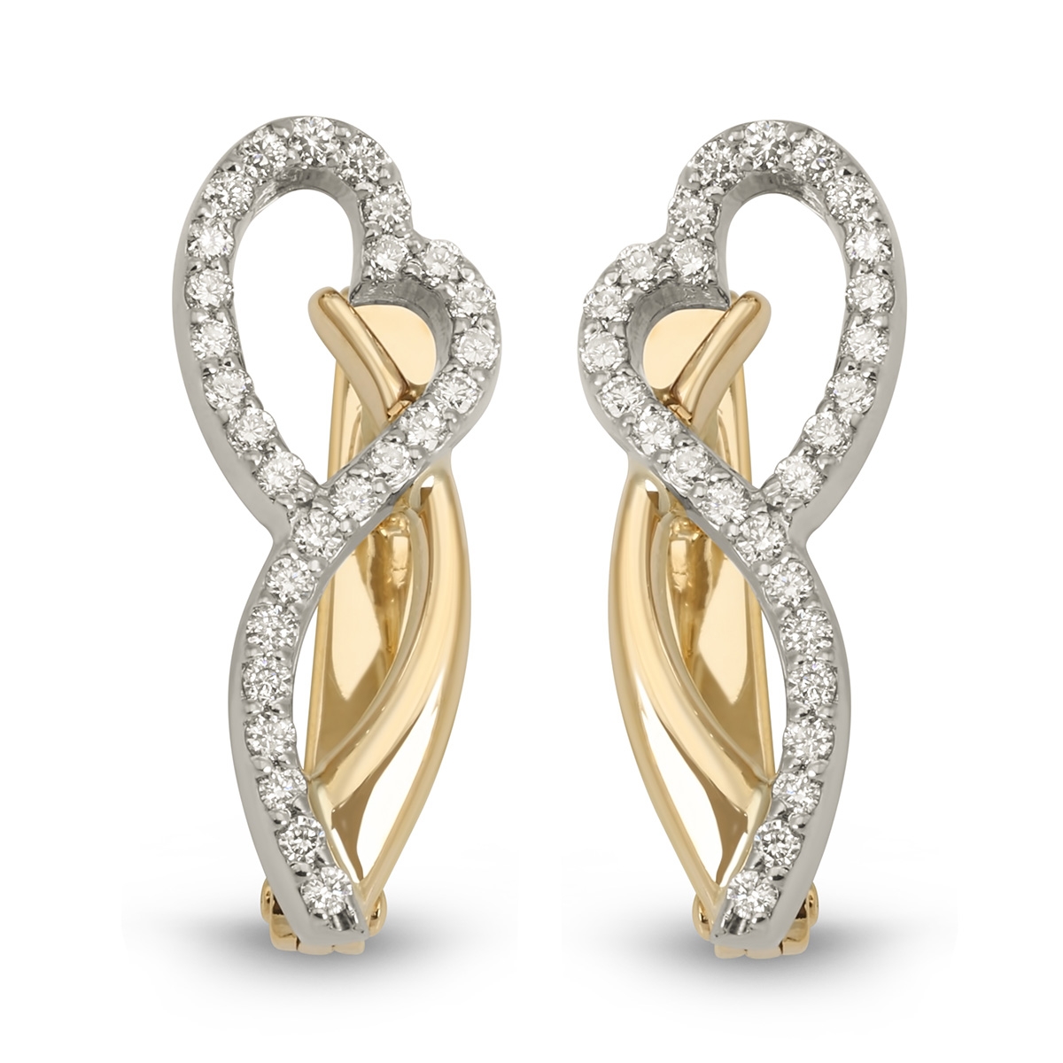 14K Gold Abstract Heart Diamond Earrings main product photo