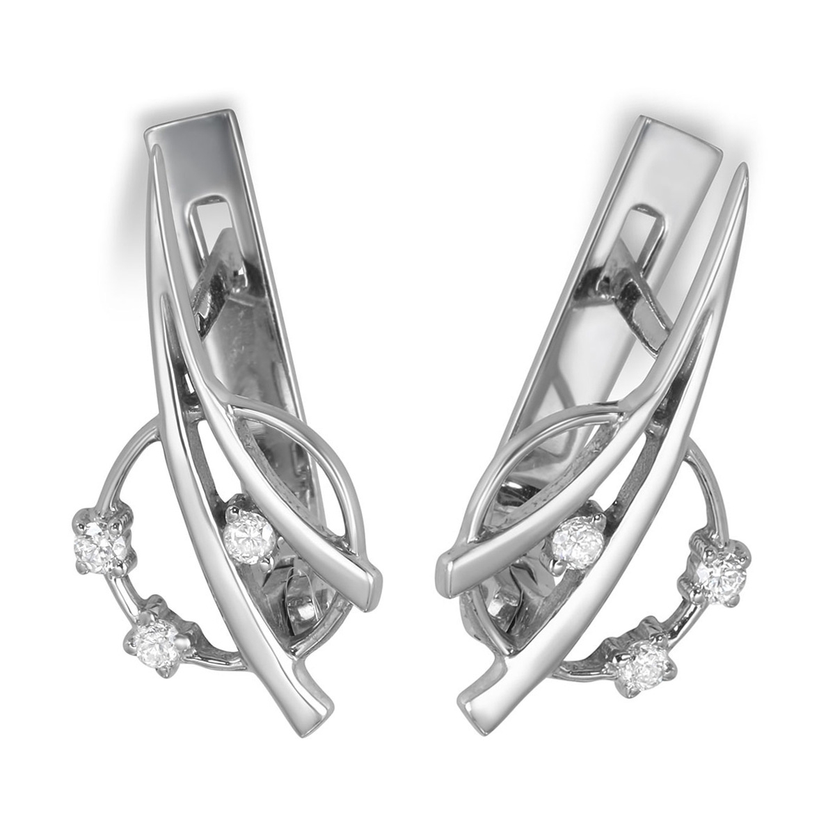 14K Gold "Cosmic Wonder" Saturn Earrings with Sparkling Diamonds main product photo