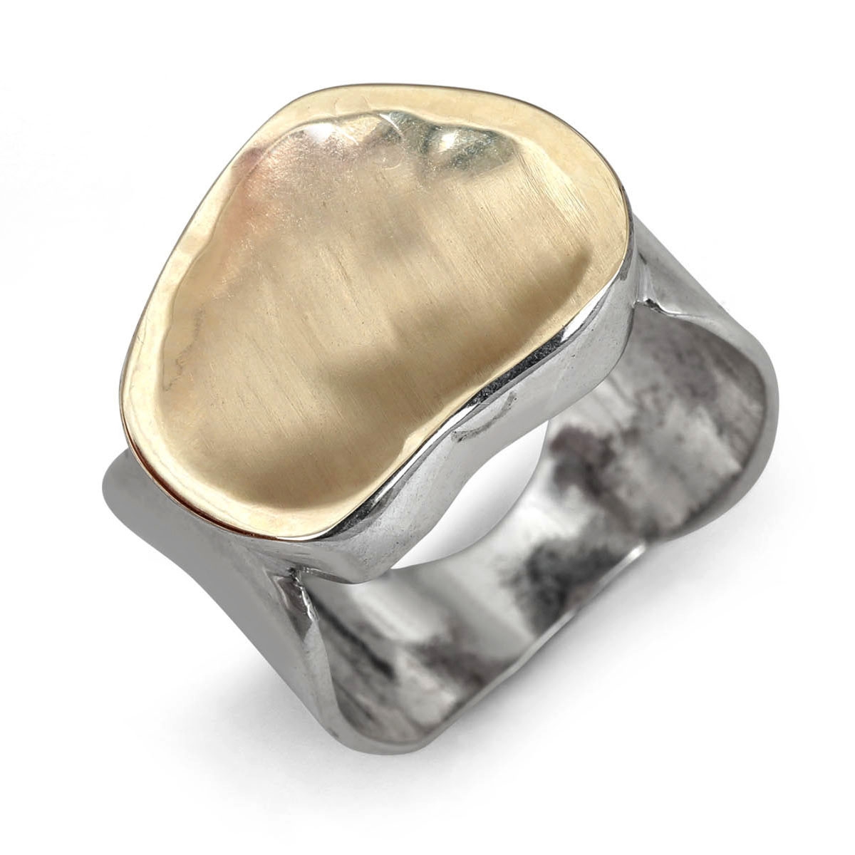 Moriah Jewelry Brushed Rock Gold and Sterling Silver Ring main product photo