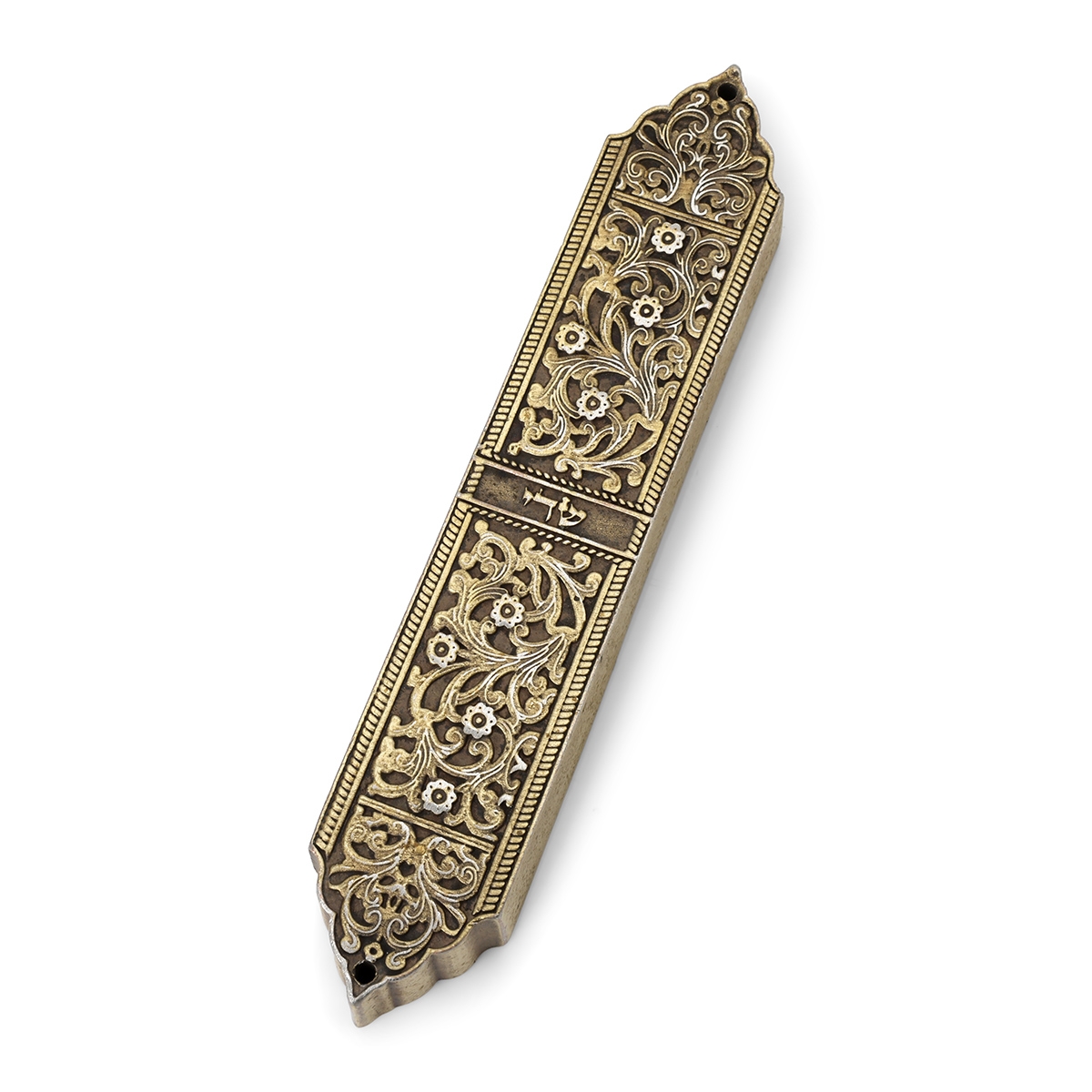 Sleek Brass-Plated Mezuzah Case - Israel Museum Collection main product photo