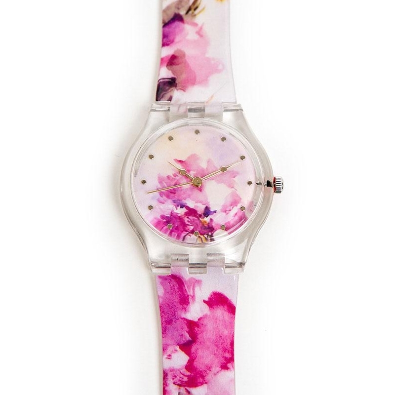 Women's Anna Ticho Pink Flowers Watch main product photo