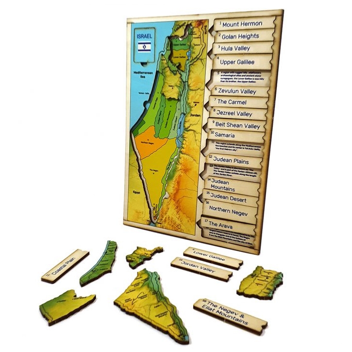 Interactive Land of Israel Map (Colored) main product photo