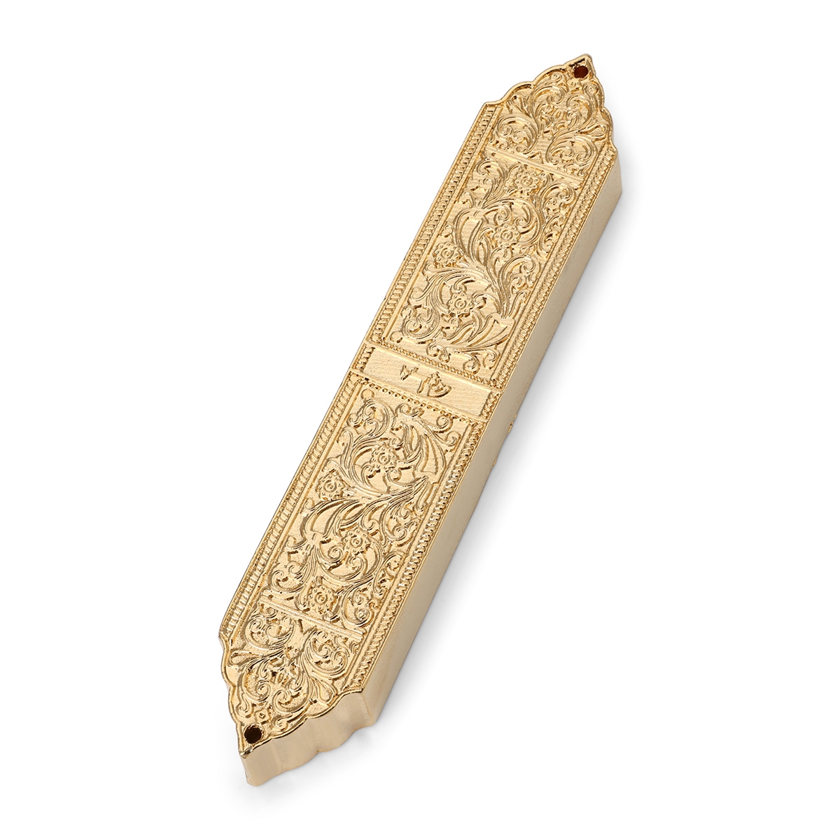 Detailed Gilded Brass Mezuzah Case - Israel Museum Collection main product photo