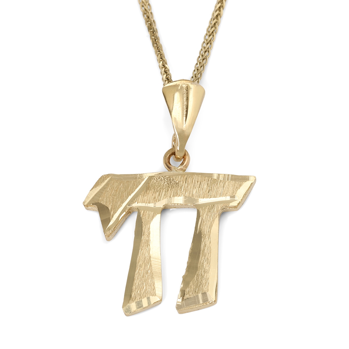 14K Gold Textured Chai Unisex Pendant main product photo