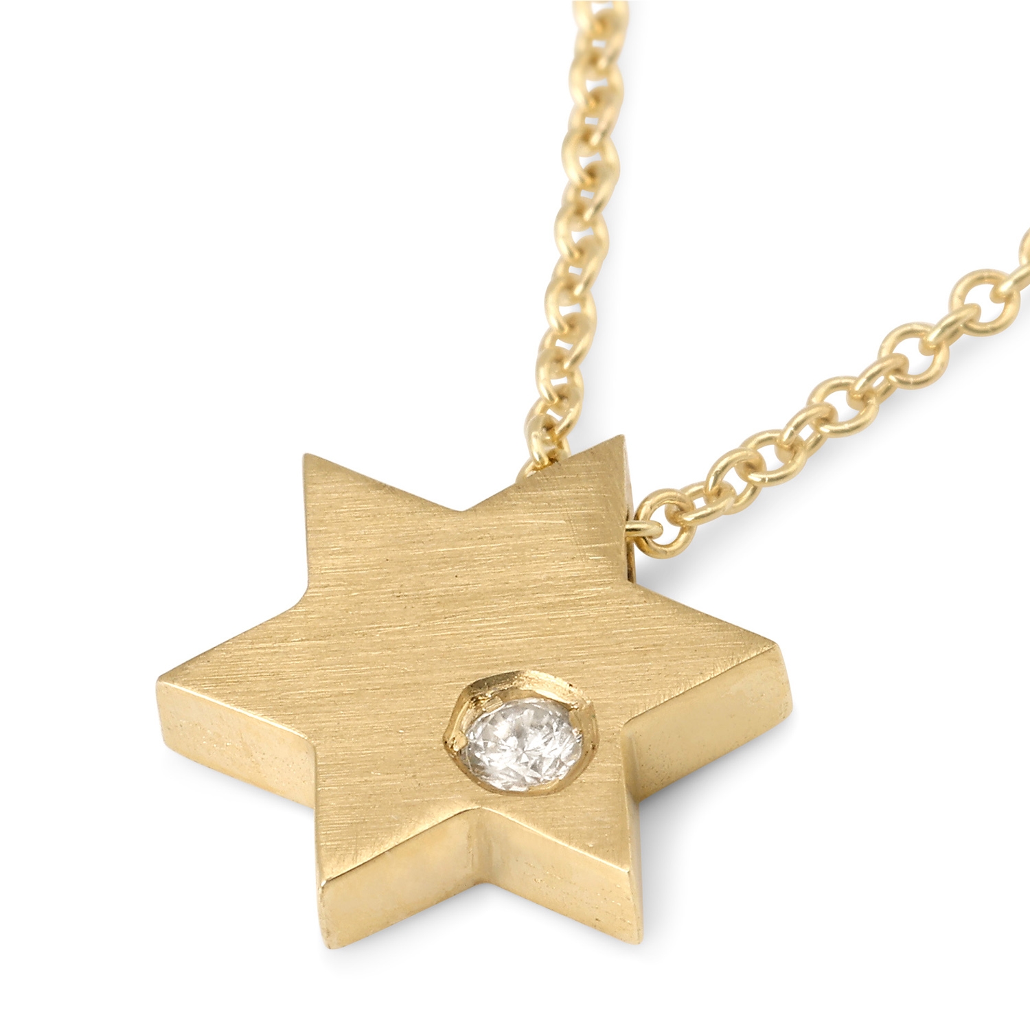 Diamond-Accented Minimalist 14K Gold Star of David Necklace for Women main product photo