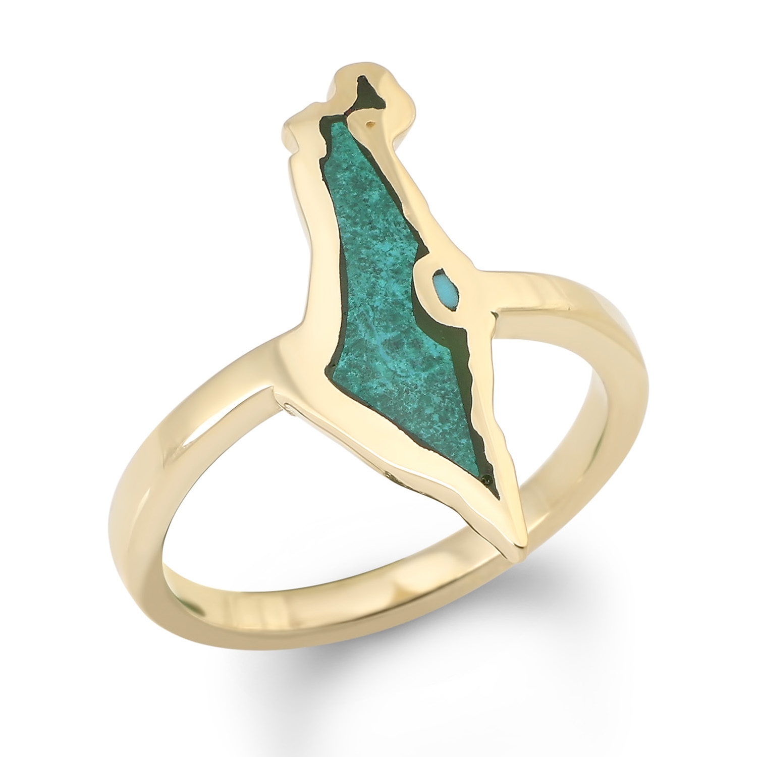 14K Gold and Eilat Stone Map of Israel Ring for Women main product photo
