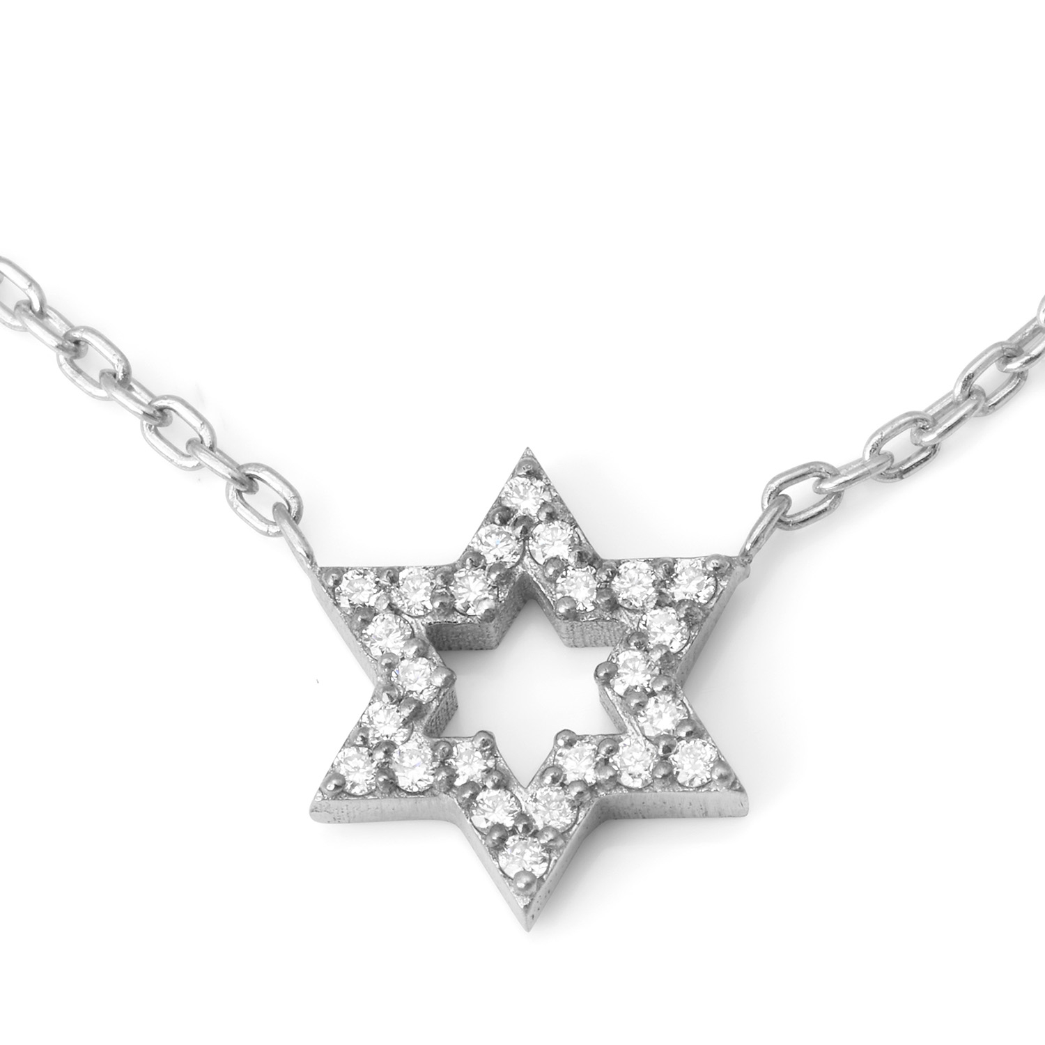 14K Gold Diamond-Studded Star of David Pendant Necklace main product photo