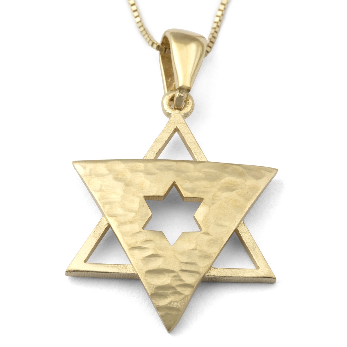 Modern 14K Gold Star of David Pendant Necklace main product photo