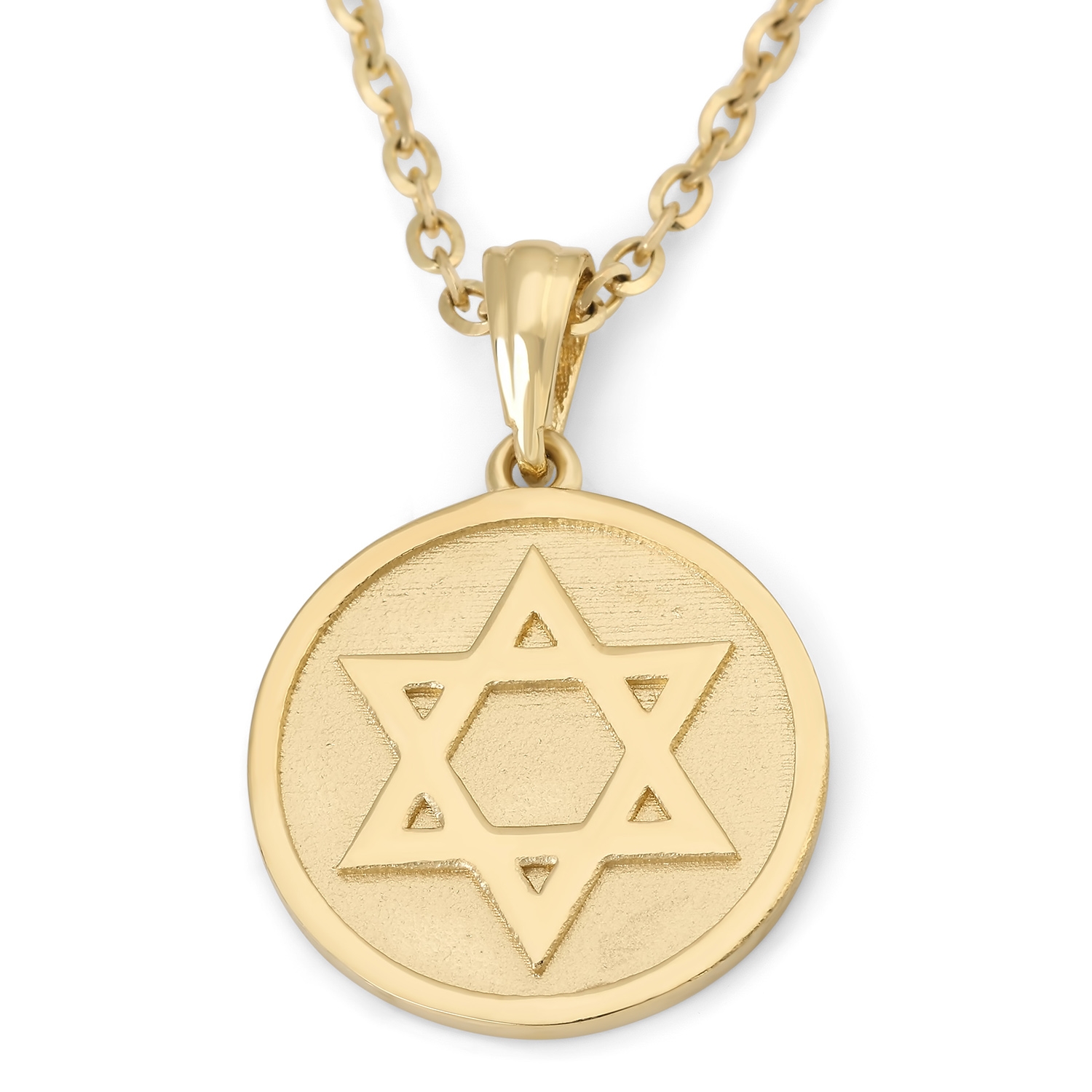 Round 14K Gold Unisex Star of David Pendant main product photo