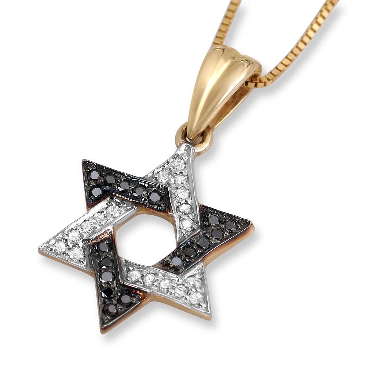 Interlocked Star of David 14K Gold and Diamonds Necklace  main product photo