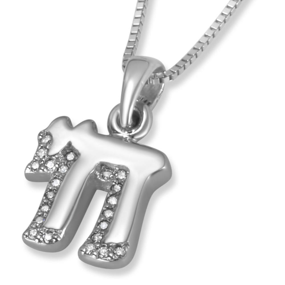 14K Gold Chai Pendant with Diamond "Shadow" main product photo