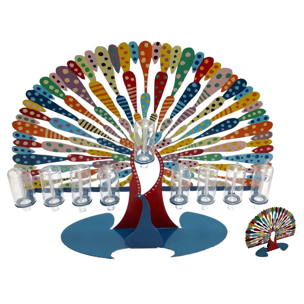 Peacock Hanukkah Menorah main product photo
