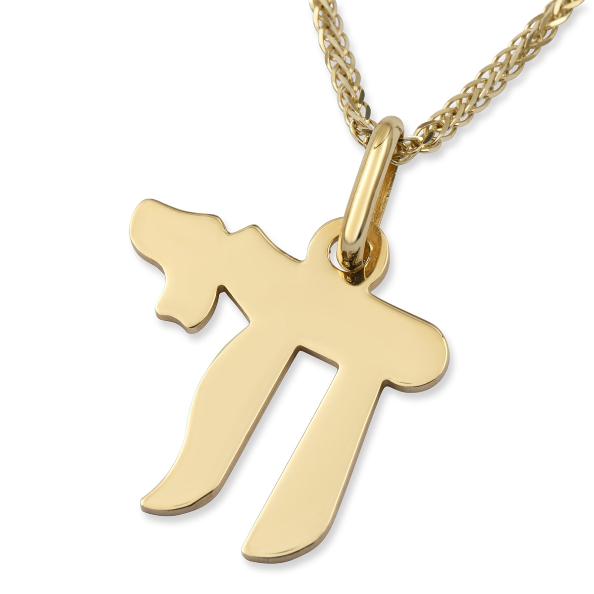 14K Gold Chai Pendant Necklace (Choice of Colors) main product photo