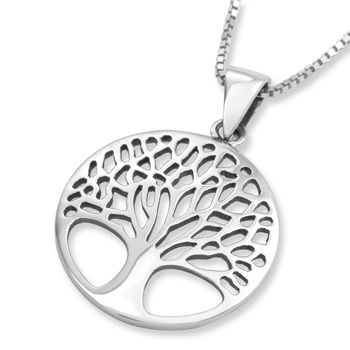 Large Sterling Silver Circular Tree of Life Necklace (For Both Men & Women) main product photo