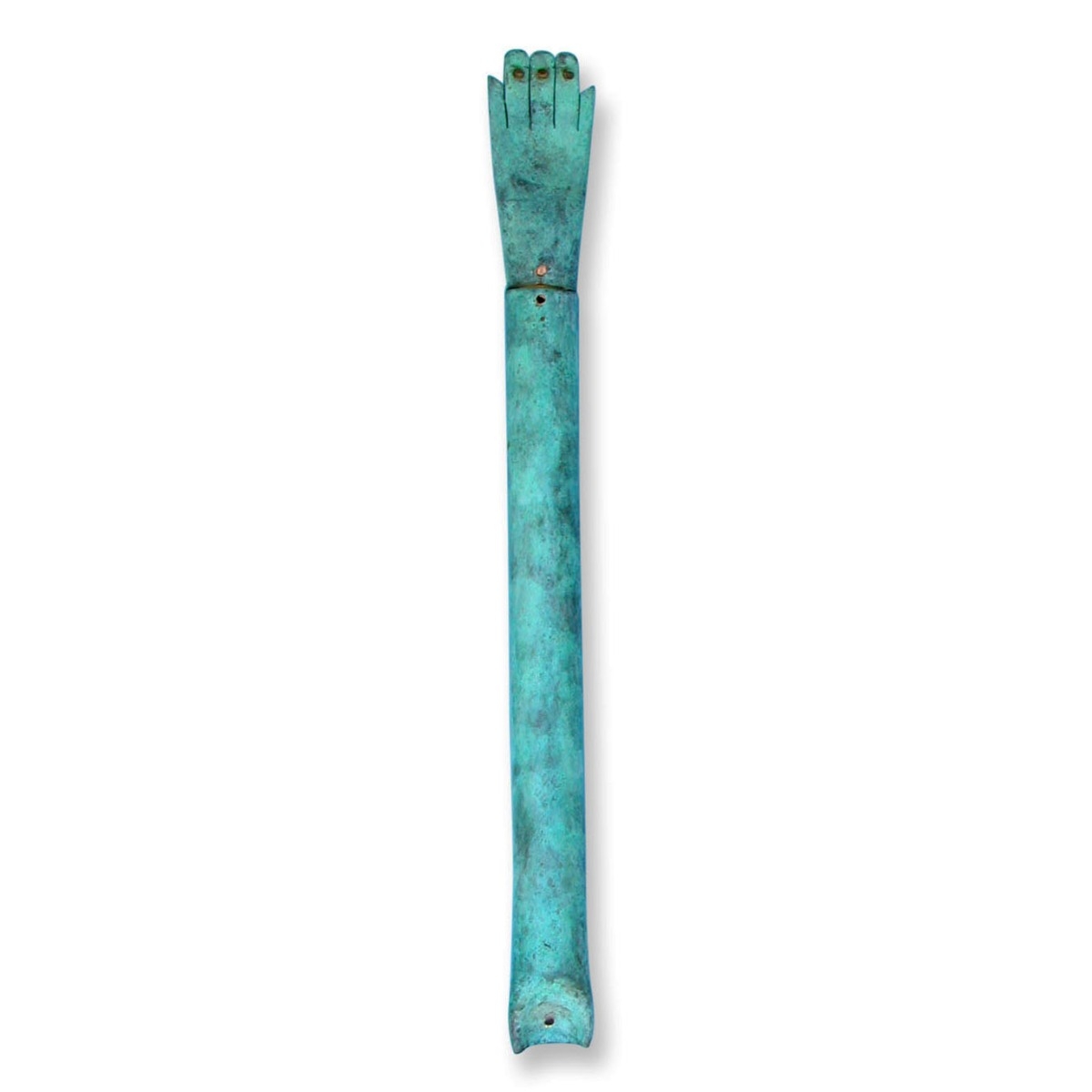 Shraga Landesman Hamsa Turquoise Copper Mezuzah Case main product photo