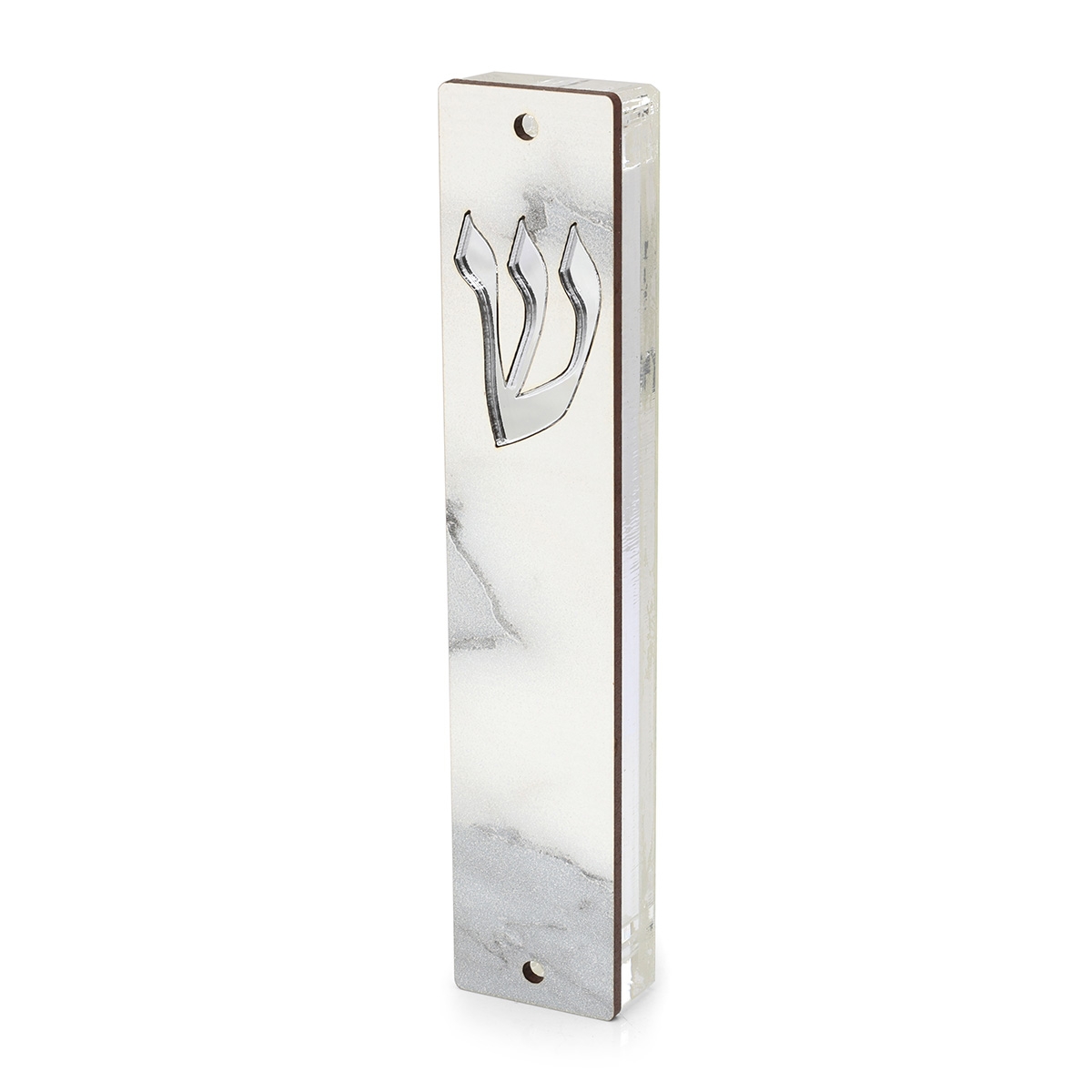 Lily Art Light Marble Design Acrylic Mezuzah Case with Shin main product photo