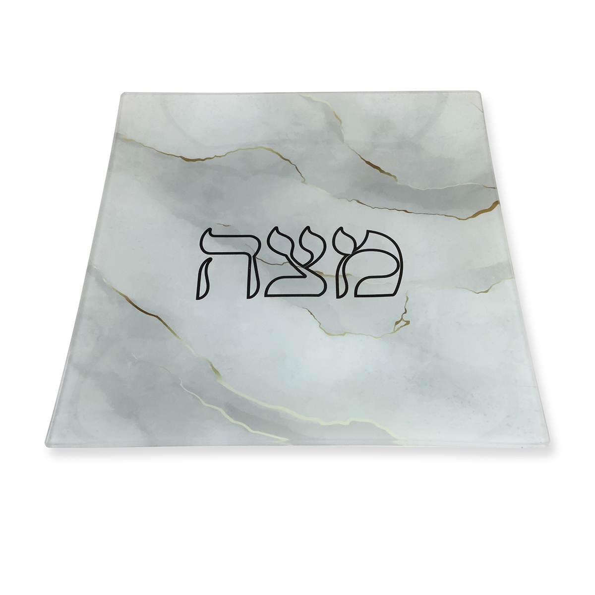 Classy Designer Matzah Plate With Marble Motif main product photo