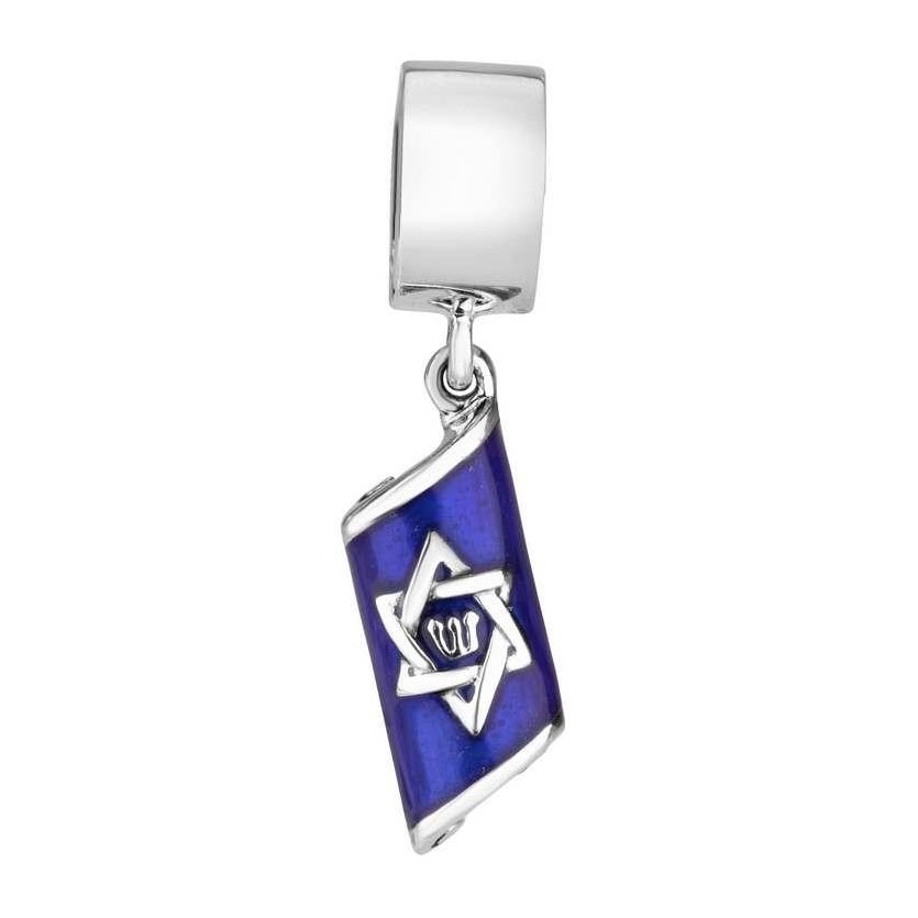 Marina Jewelry Silver Blue Enamel Mezuzah Pendant Charm main product photo