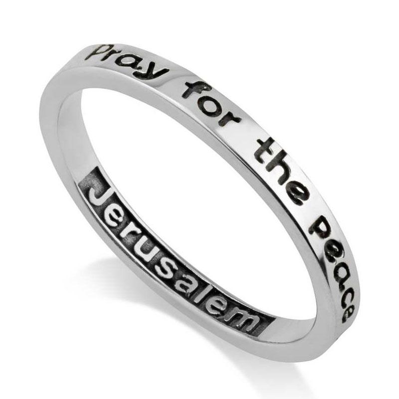Marina Jewelry 925 Sterling Silver Peace of Jerusalem Ring  - Psalms 122:6 main product photo
