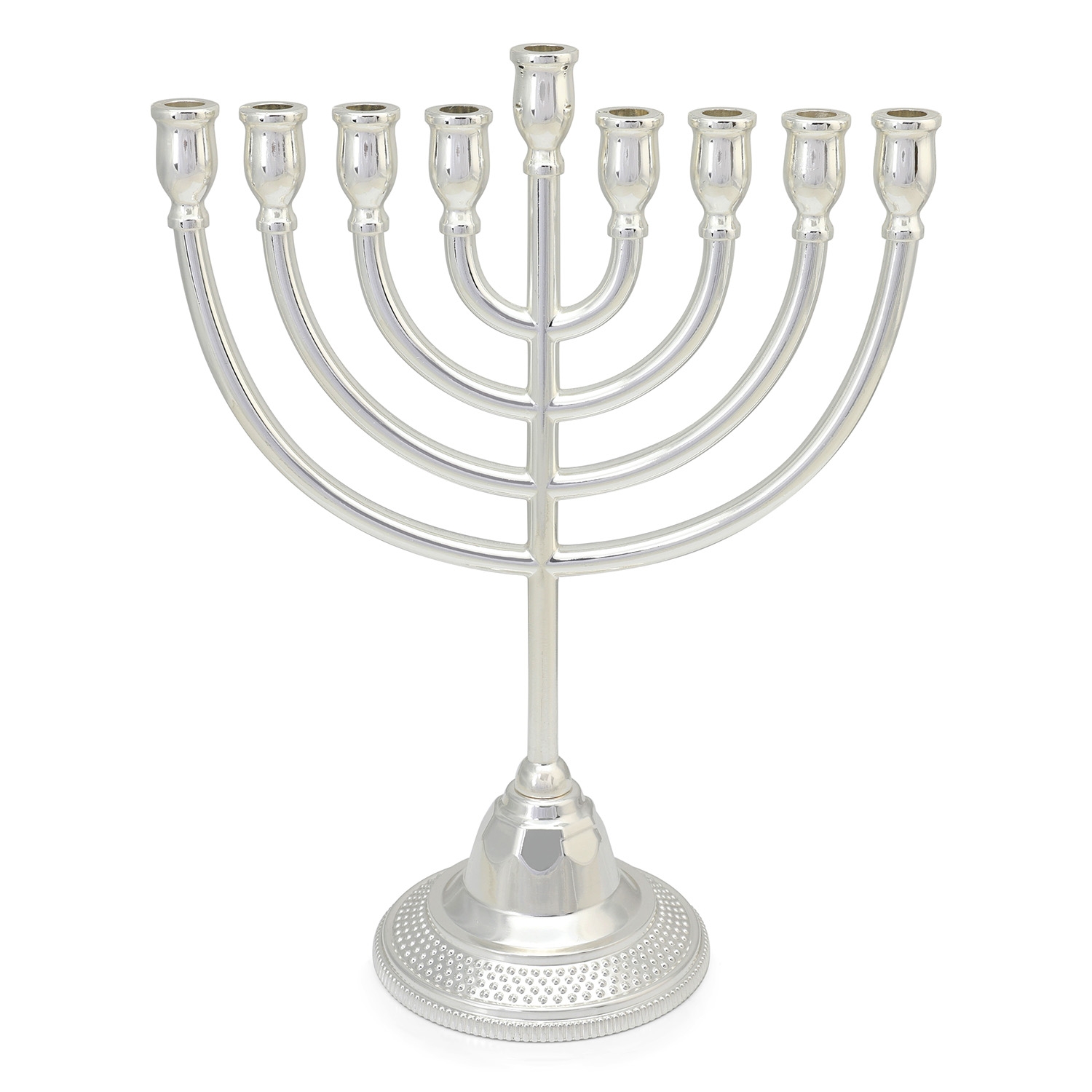 Elegant Traditional Silver-Plated Hanukkah Menorah main product photo