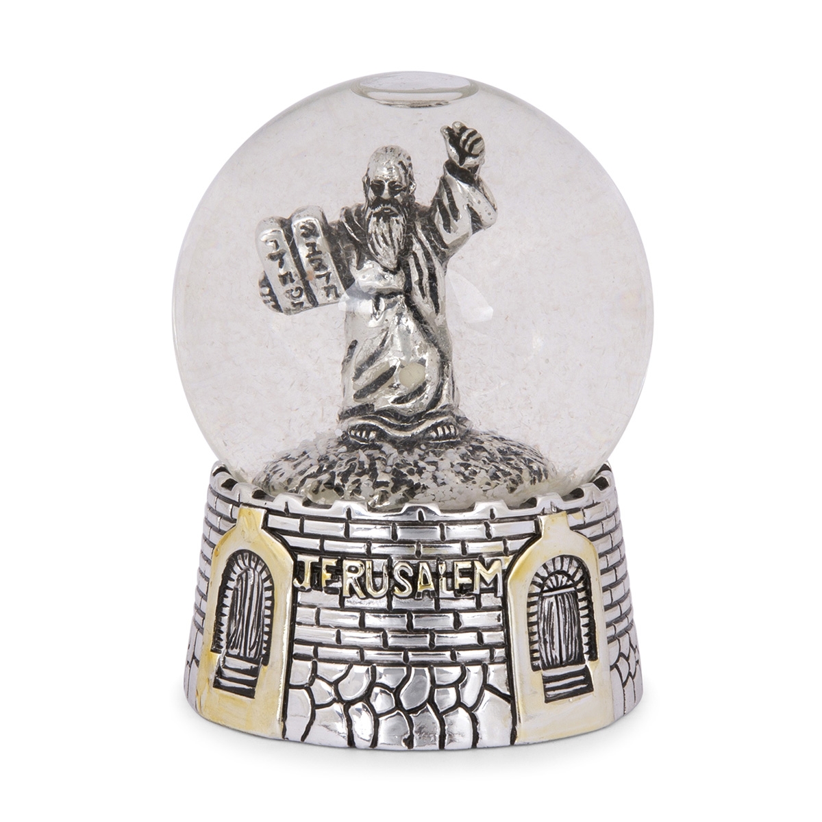 Silver-Plated Moses on Mount Sinai Snow Globe main product photo